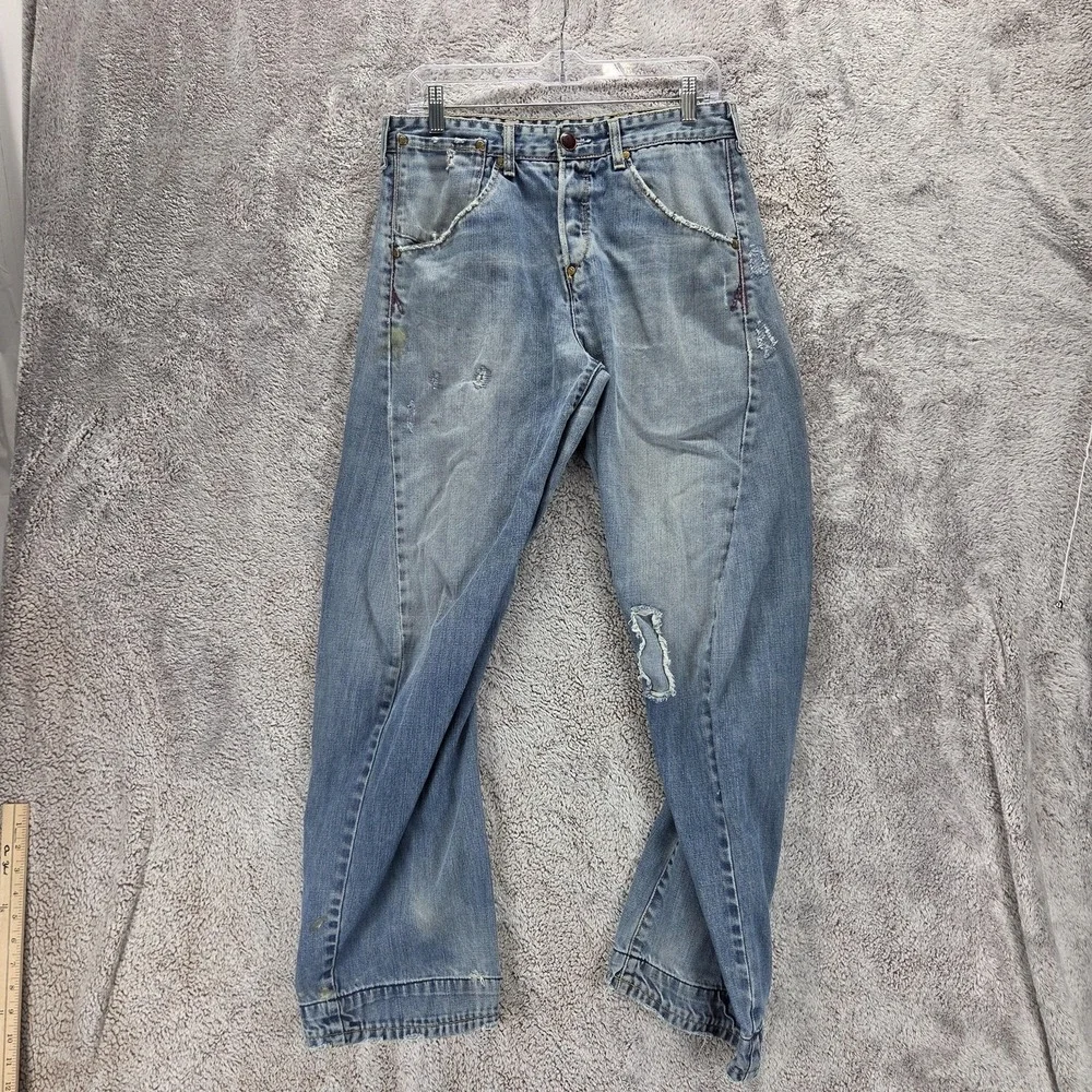 VTG Levis Engineered Jeans Mens Blue Twisted Buckle Back One Pocket Fits 30x30